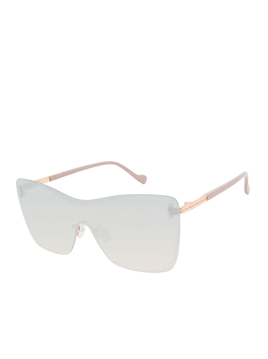Jessica Simpson Glamorous Frameless Shield Sunglasses in Rose Gold Rose Gold and Rose
