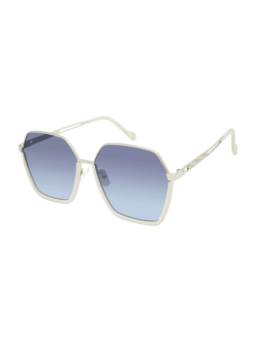 Jessica Simpson Geometric Metal Sunglasses in Silver