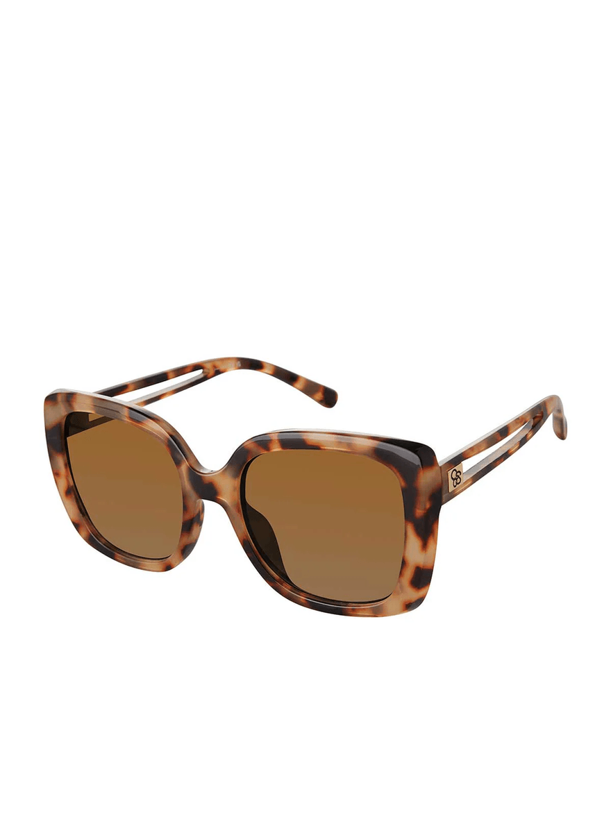 Jessica Simpson Glamorous Cat Eye Vented Temple Sunglasses in Tortoise