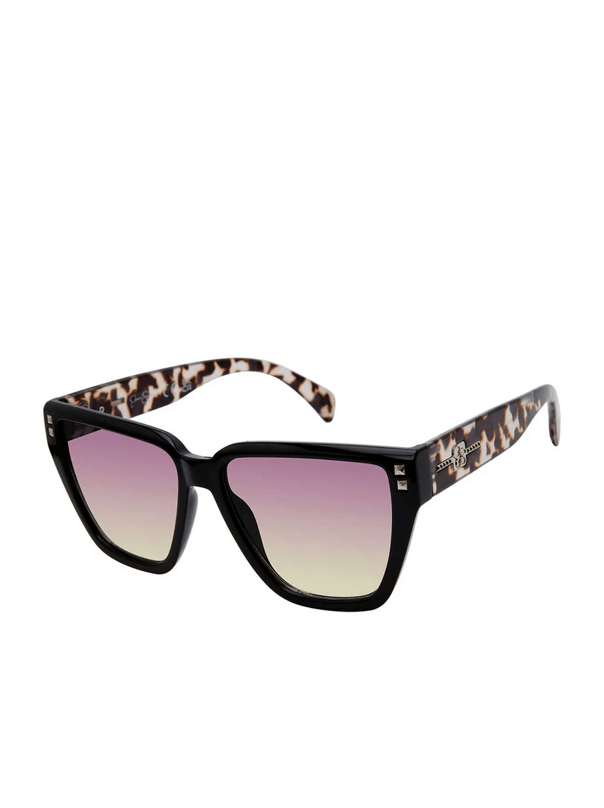 Jessica Simpson Star Studded Cat Eye Sunglasses in Black and Tortoise
