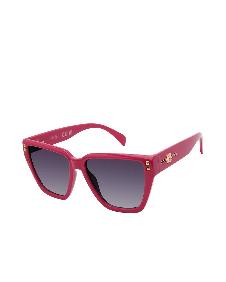 Солнцезащитные очки "кошачий глаз" цвета фуксии с шипами Jessica Simpson Star