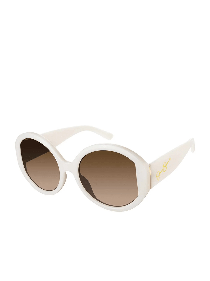 Jessica Simpson Oversized Round Sunglasses in Cream