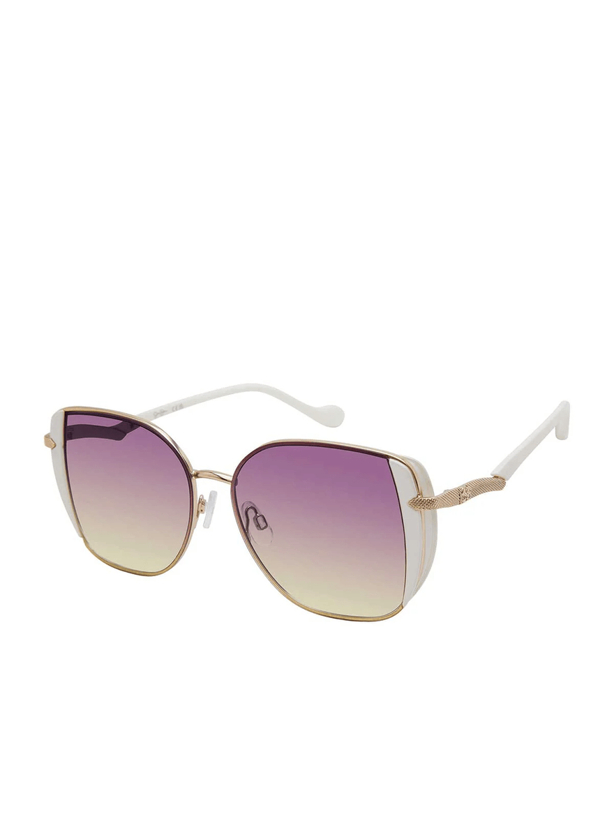 Jessica Simpson Metal Shield Butterfly Sunglasses in Gold