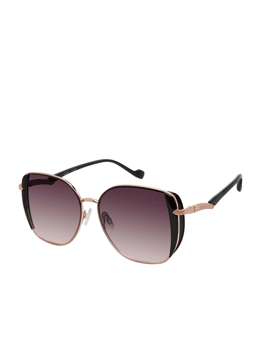Jessica Simpson Metal Shield Butterfly Sunglasses in Rose Gold
