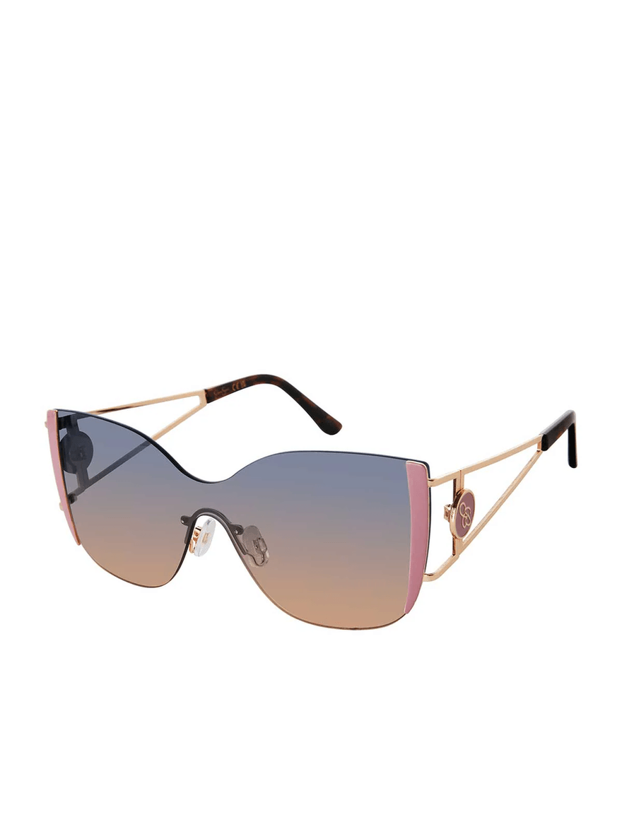 Jessica Simpson Metal Cat Eye Shield Sunglasses in Gold & Rose Gold and Rose Gold