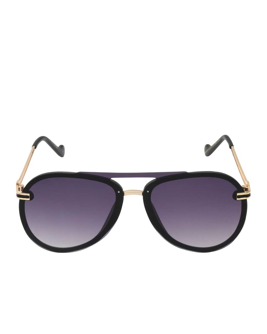 Jessica Simpson Metal Aviator Sunglasses in Smoke Matte Black