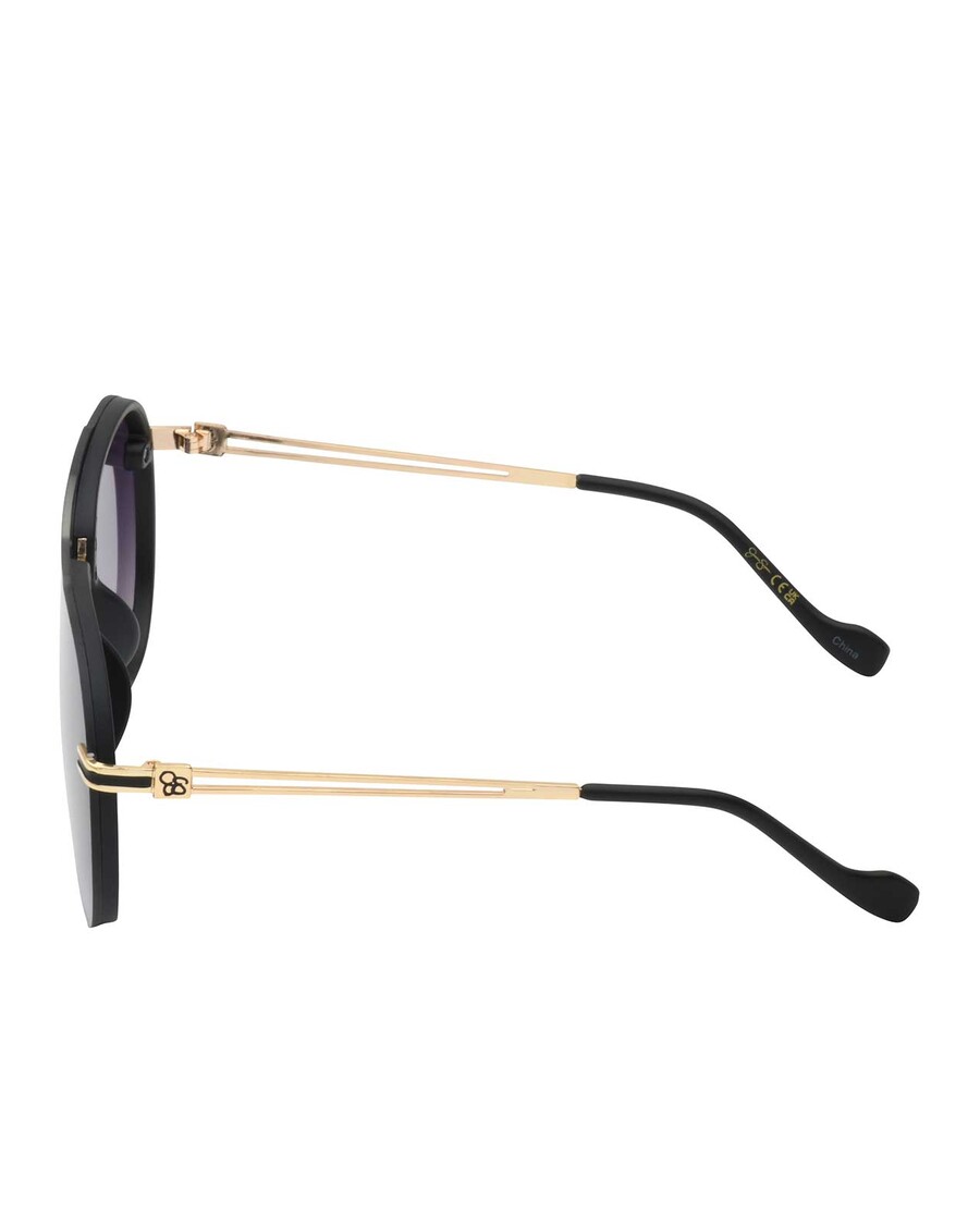 Jessica Simpson Metal Aviator Sunglasses in Smoke Matte Black