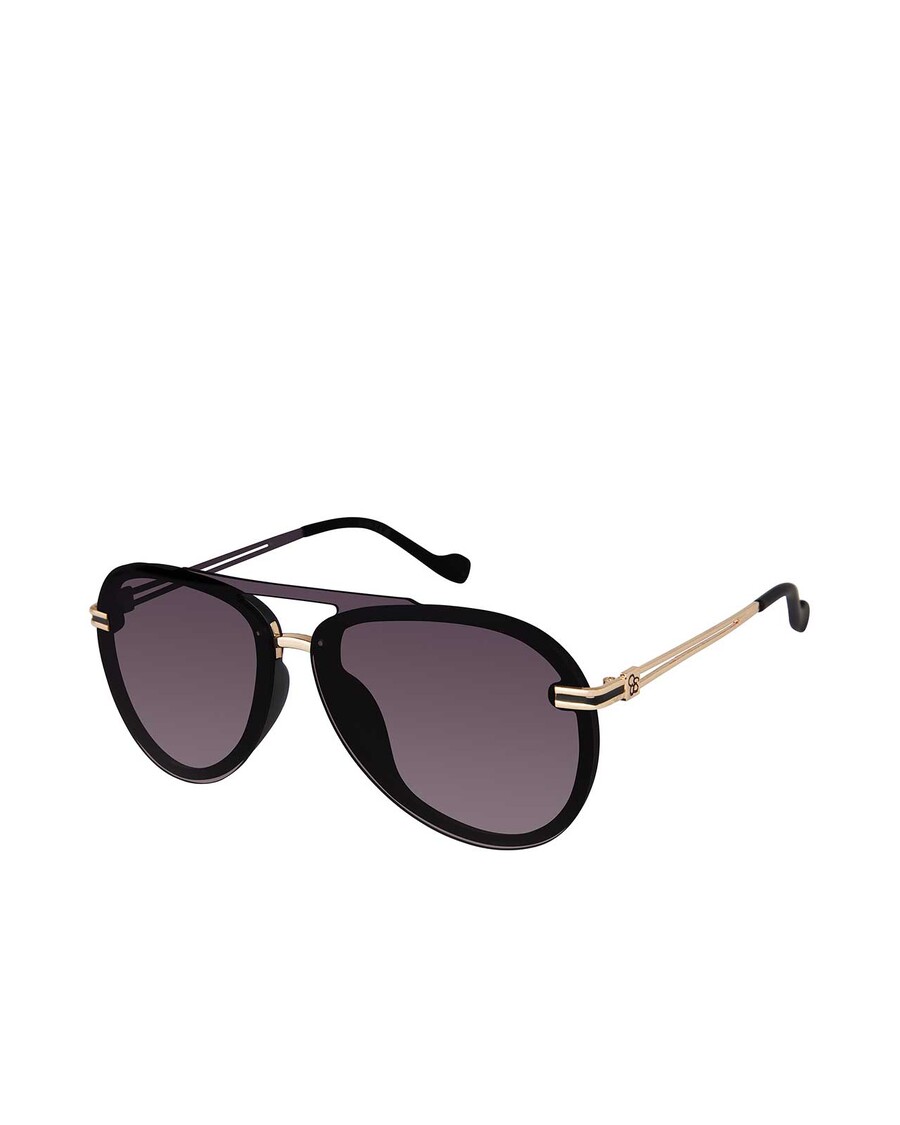 Jessica Simpson Metal Aviator Sunglasses in Smoke Matte Black