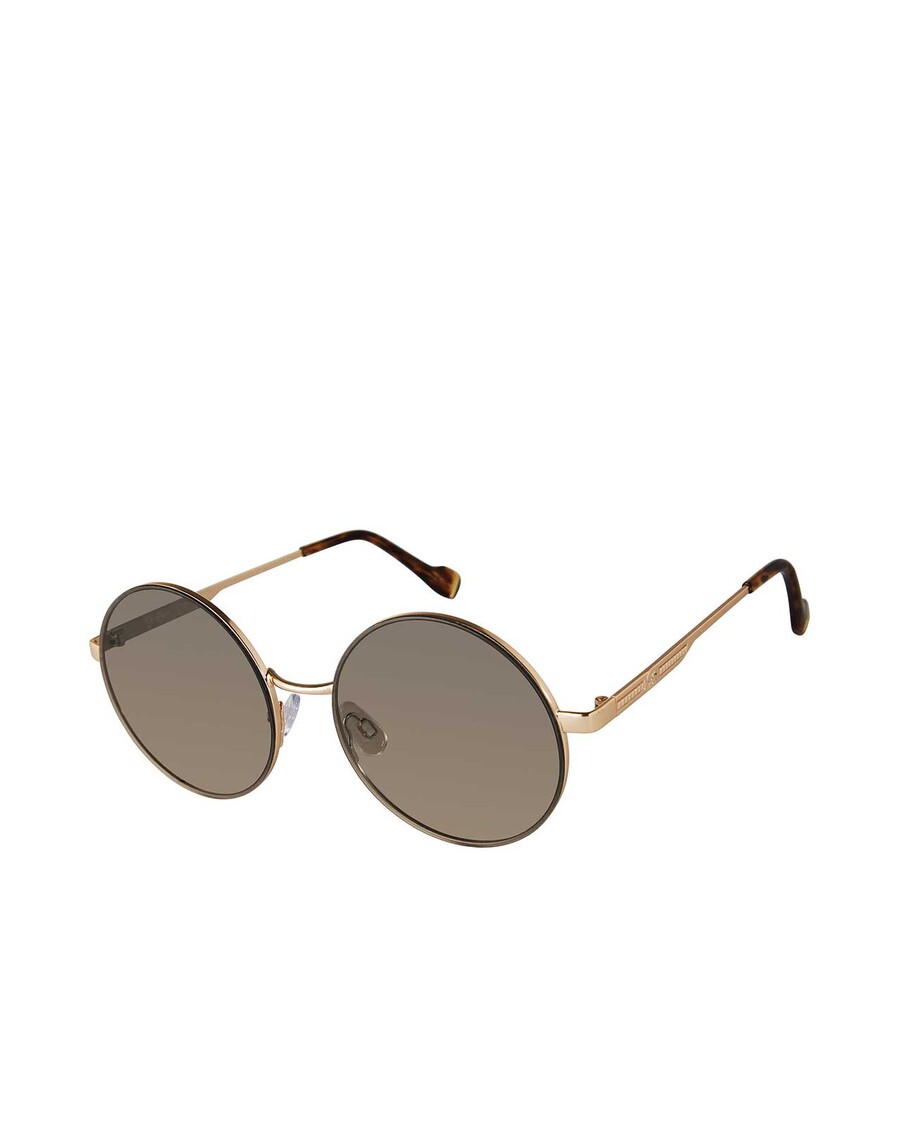 Jessica Simpson Vintage Metal Round Sunglasses in Gold & Tortoise