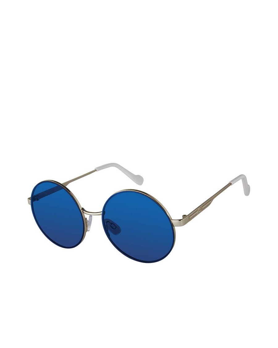 Jessica Simpson Vintage Metal Round Sunglasses in Silver & Blue