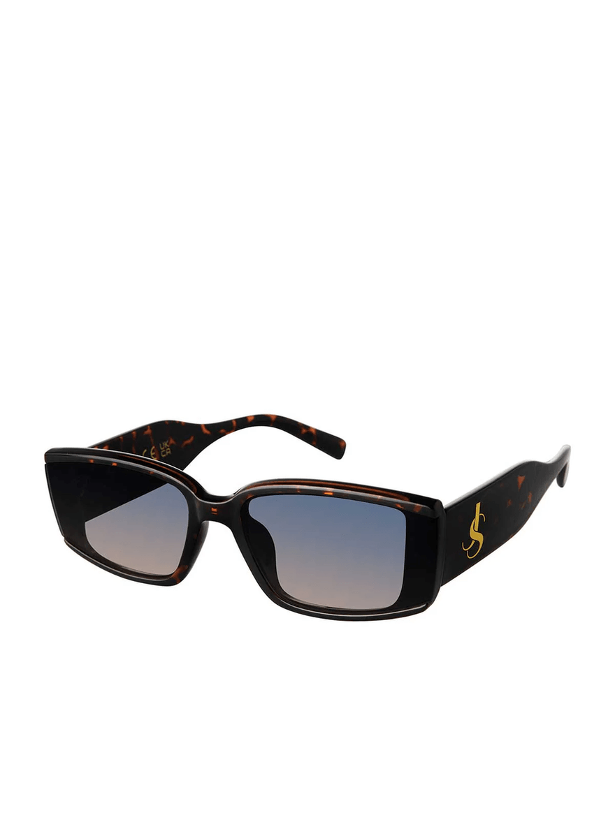 Jessica Simpson Modern Rectangular Sunglasses in Tortoise