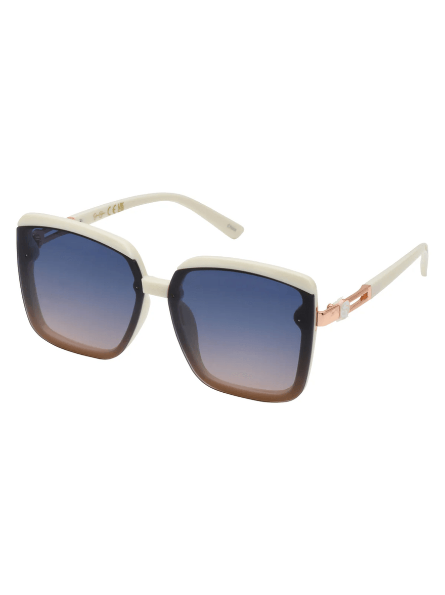 Jessica Simpson Oversized Fashionable Square Sunglasses in Cream