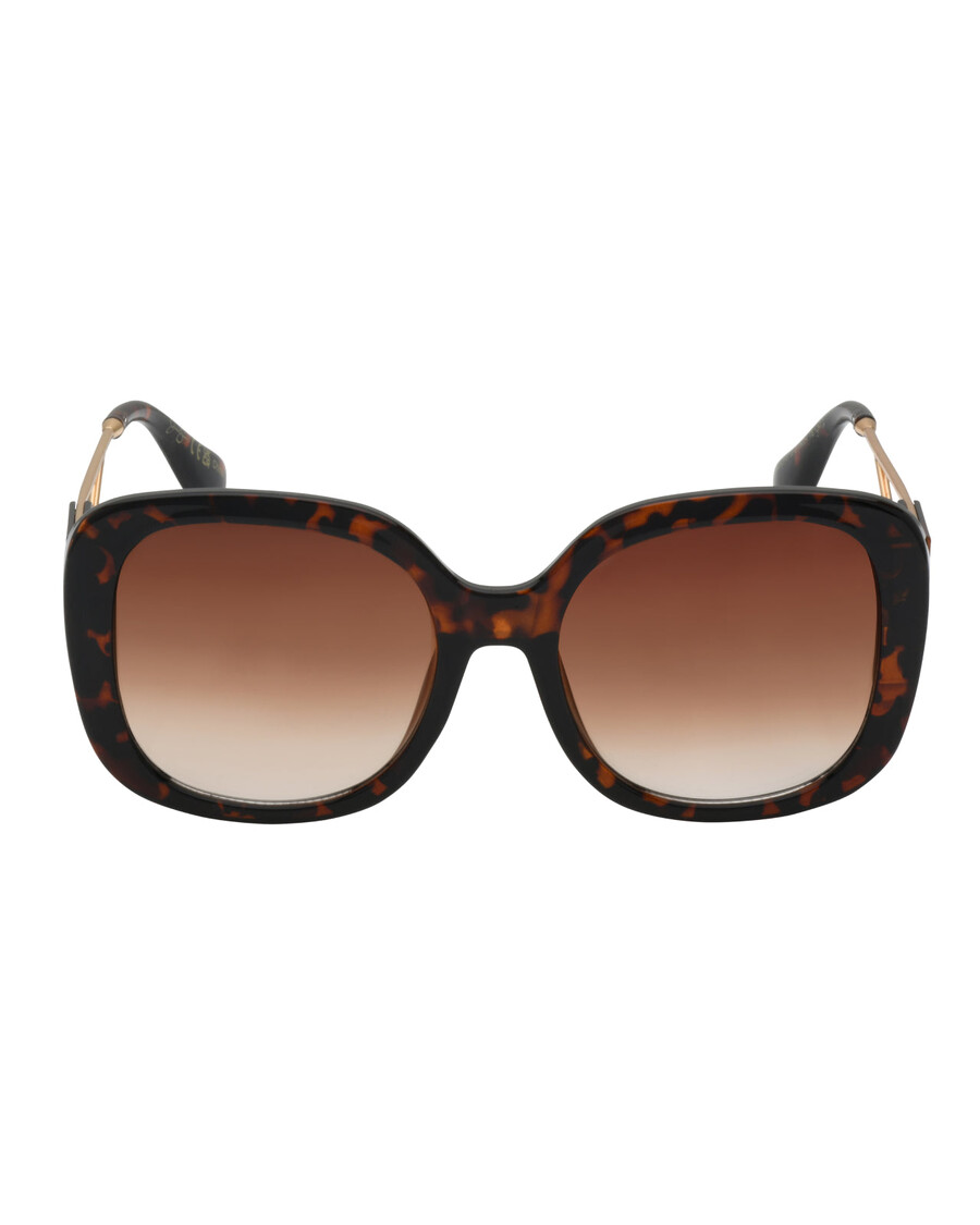 Черепаховые солнцезащитные очки массивной овальной формы Jessica Simpson