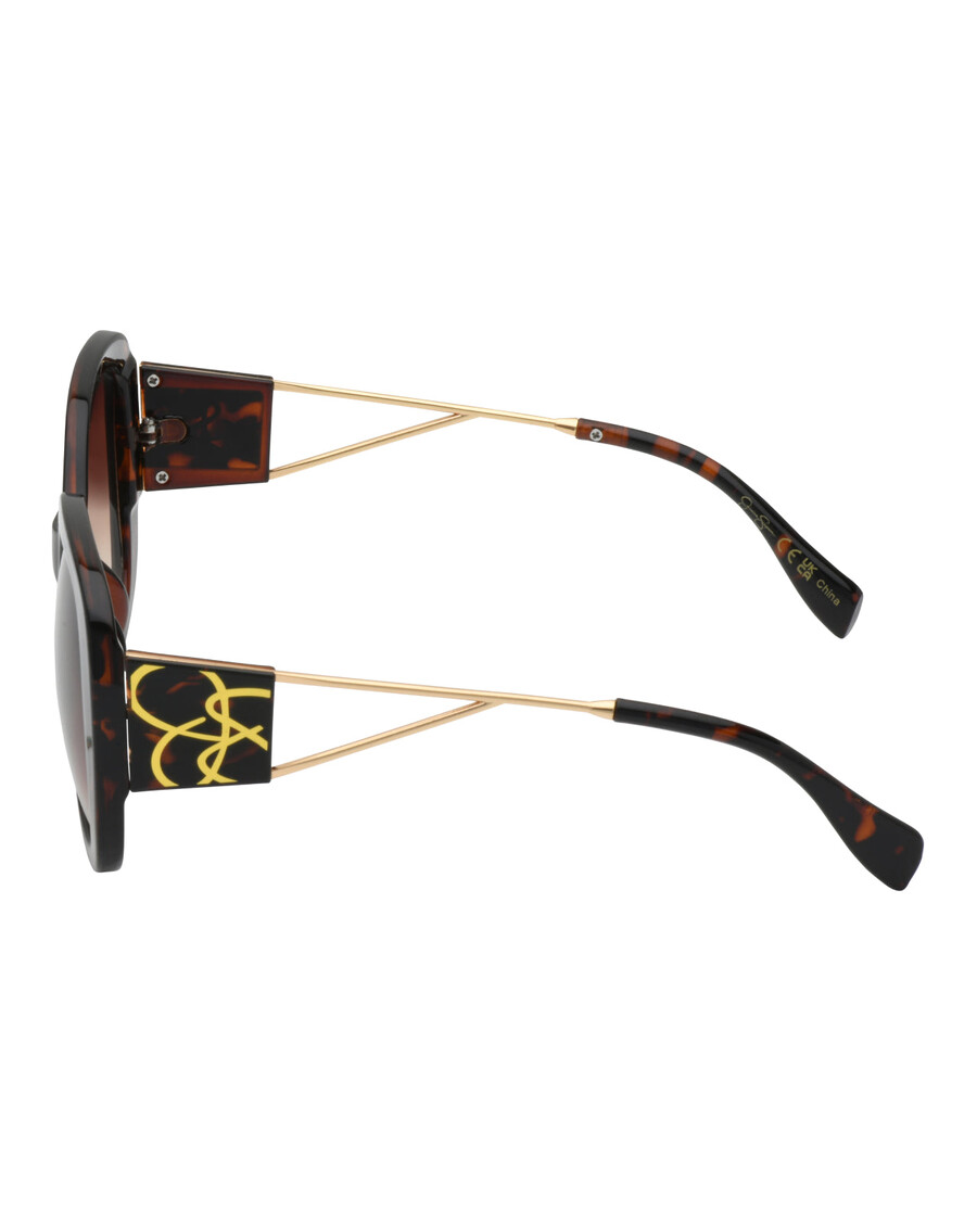 Черепаховые солнцезащитные очки массивной овальной формы Jessica Simpson