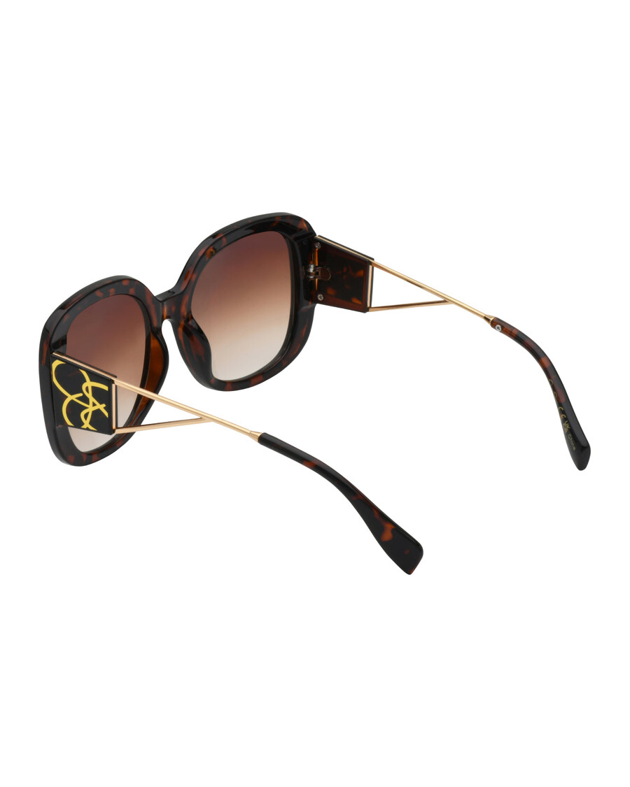 Черепаховые солнцезащитные очки массивной овальной формы Jessica Simpson