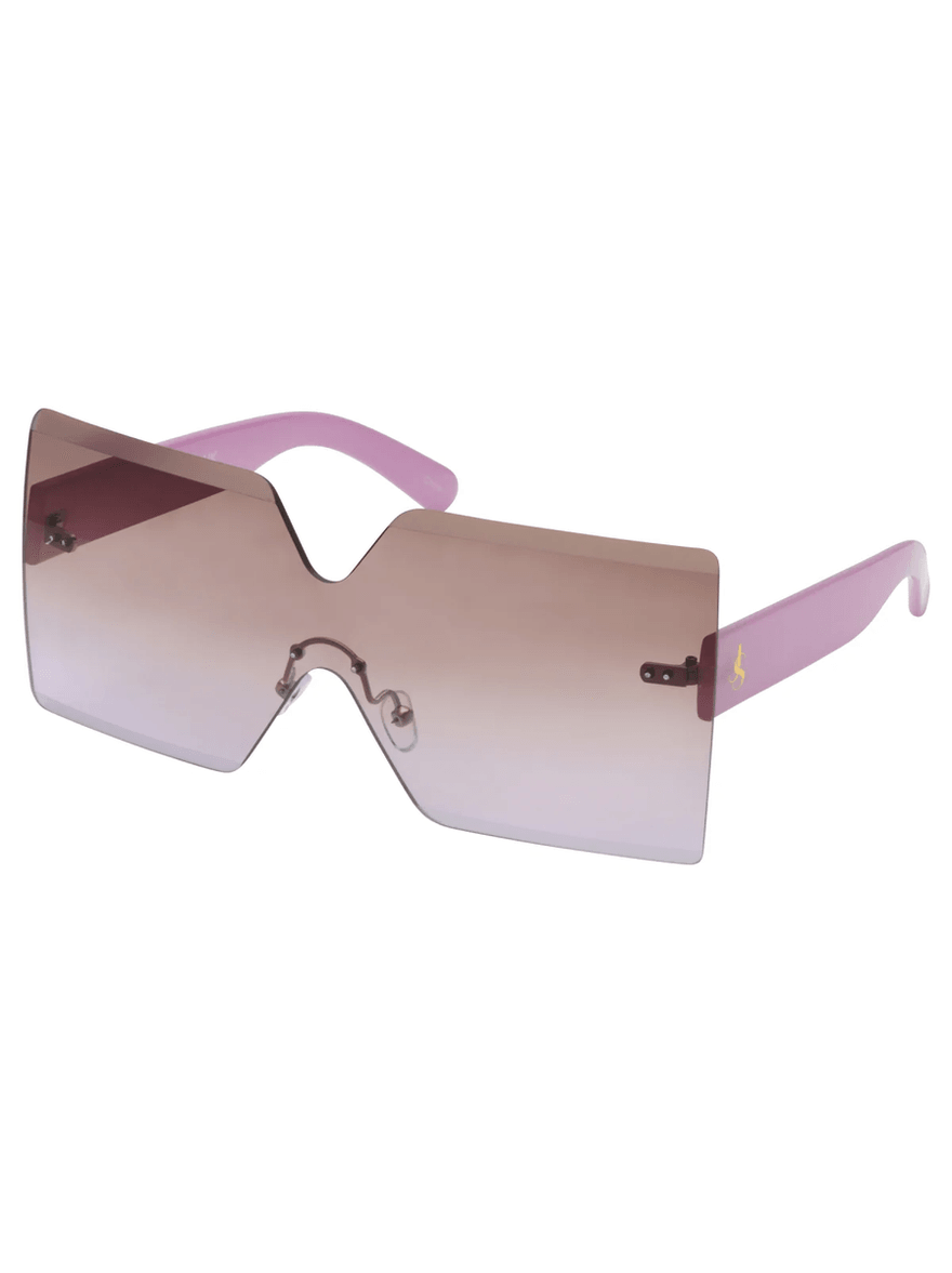 Jessica Simpson Frameless Shield Sunglasses in Mauve