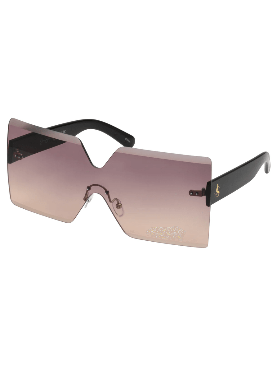 Jessica Simpson Frameless Shield Sunglasses in Black