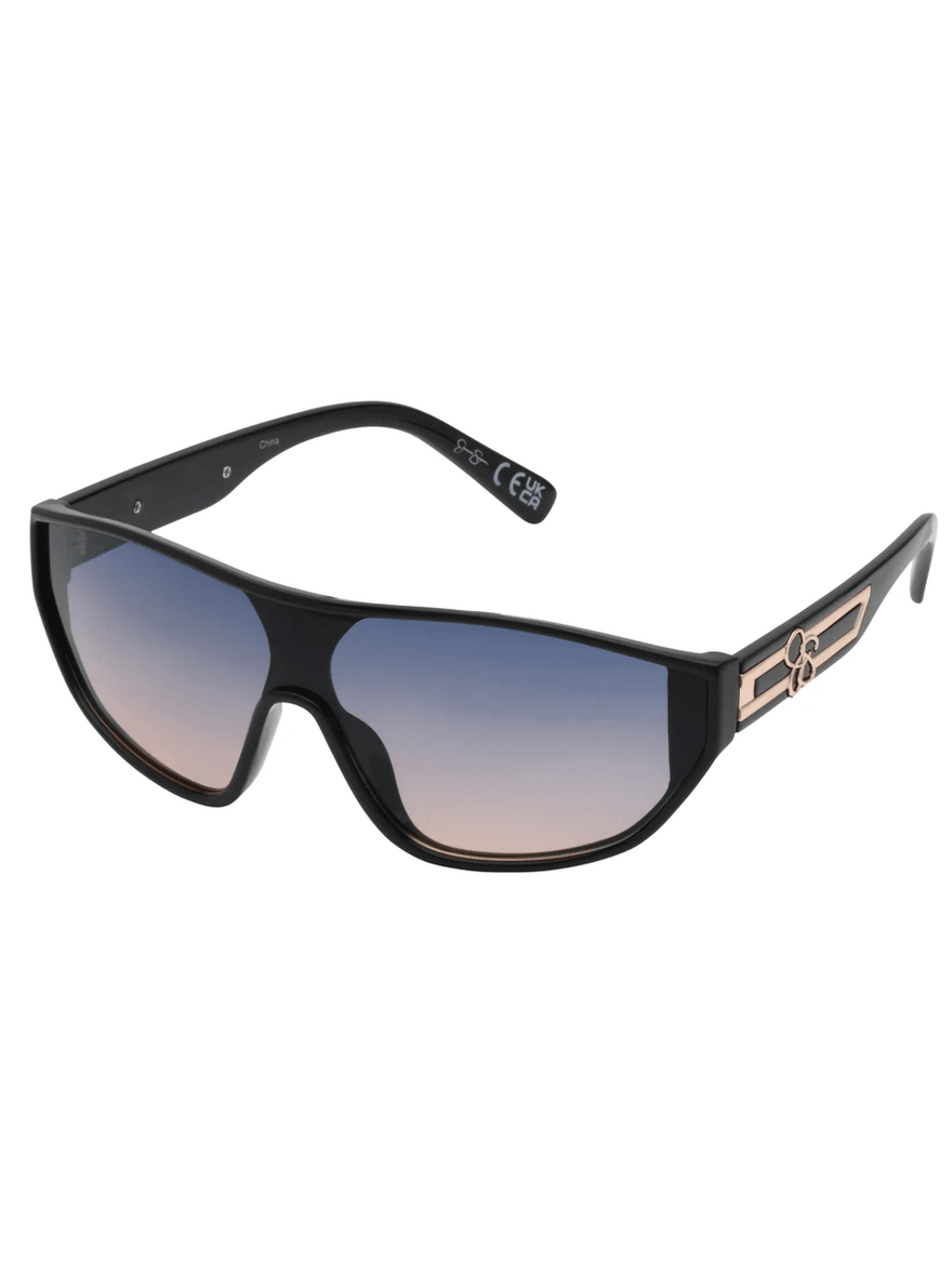 Jessica Simpson Wrap-Around Shield Sunglasses in Black
