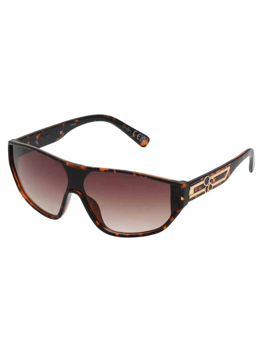 Jessica Simpson Wrap-Around Shield Sunglasses in Tortoise