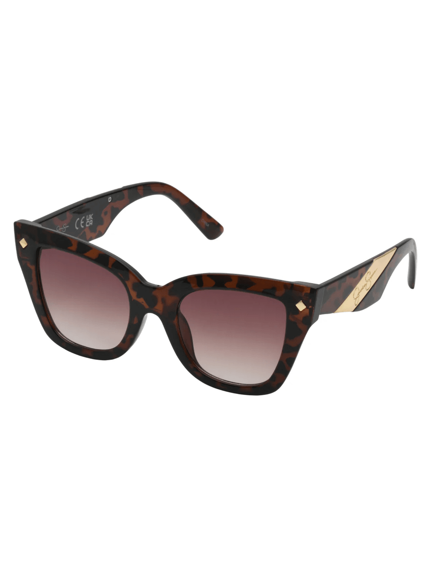 Jessica Simpson Bold Cat Eye Sunglasses in Tortoise
