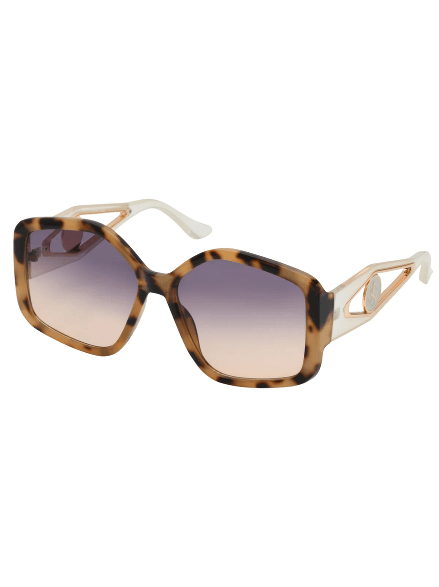 Jessica Simpson Oversized Geometric Sunglasses in Tortoise & Cream