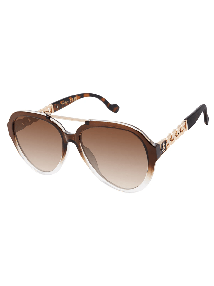 Jessica Simpson Modern Aviator Sunglasses in Brown Fade