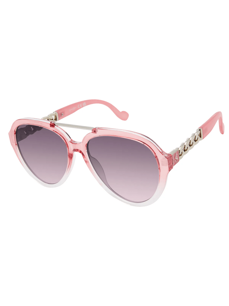 Jessica Simpson Modern Aviator Sunglasses in Cream to Pink Fade