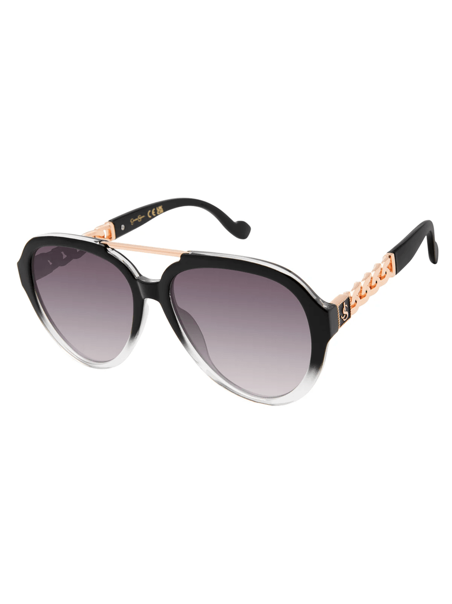 Jessica Simpson Modern Aviator Sunglasses in Black Fade
