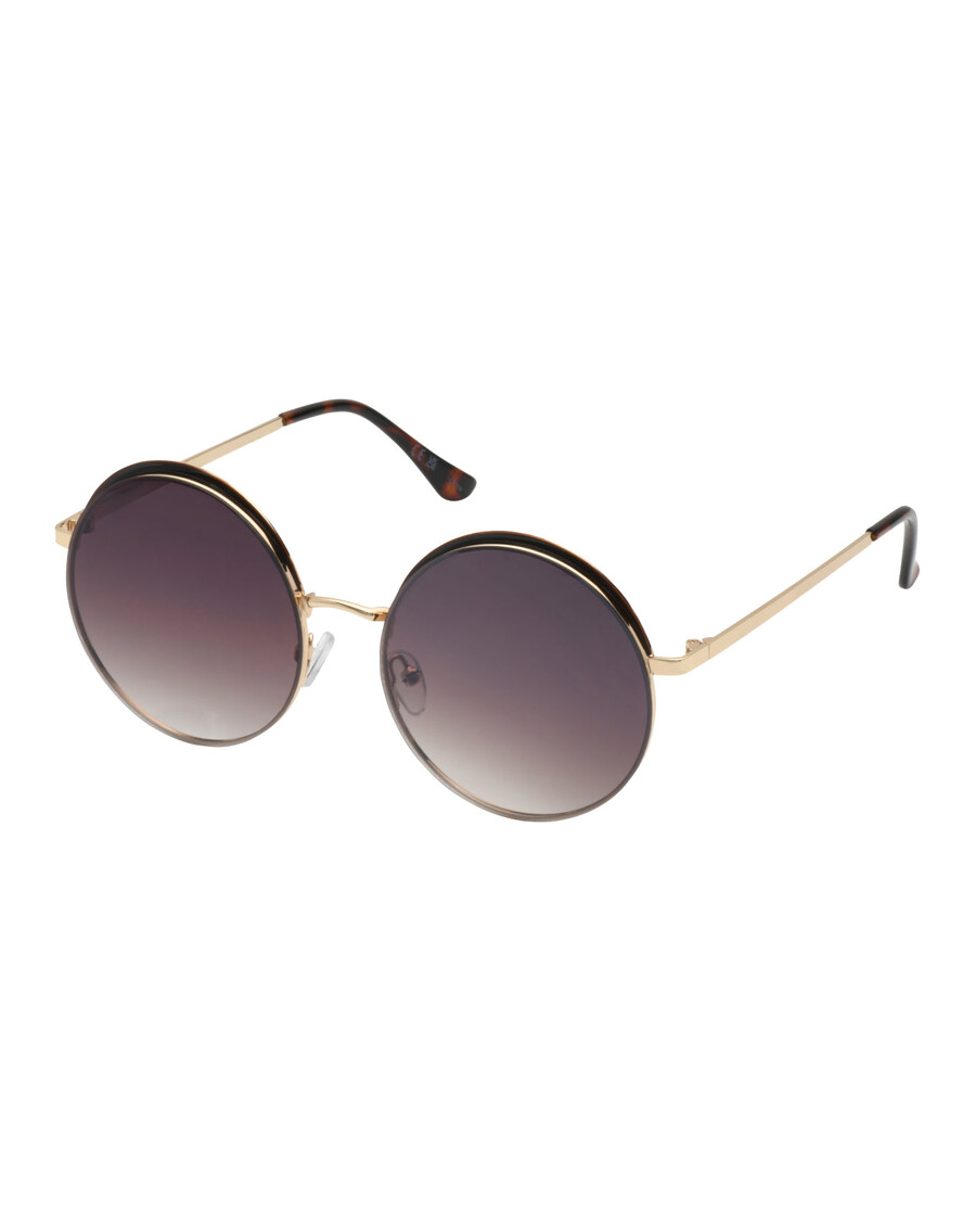 Jessica Simpson Vintage Round Metal Sunglasses in Gold & Tortoise