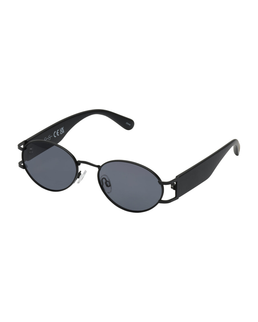 Jessica Simpson Retro Vintage Metal Oval Sunglasses in Black