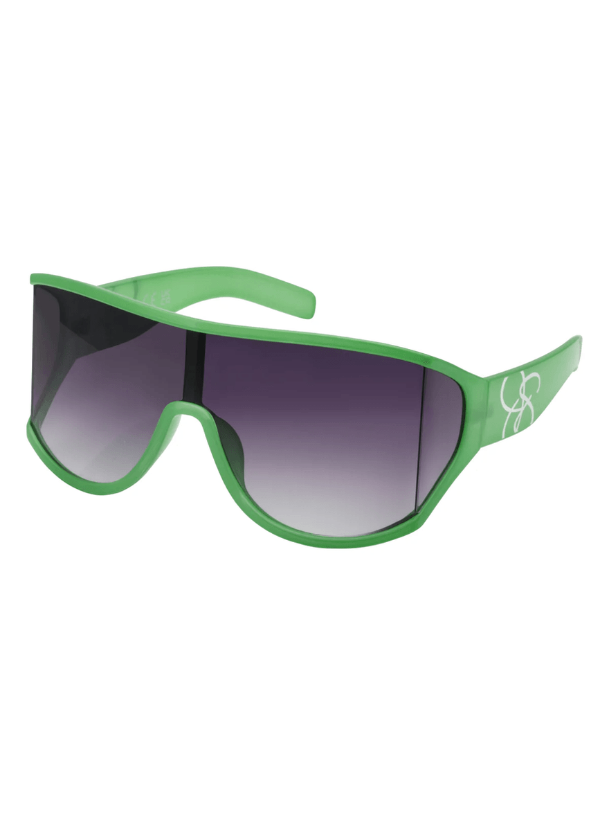 Jessica Simpson Oversized Square Wrap Shield Sunglasses in Green
