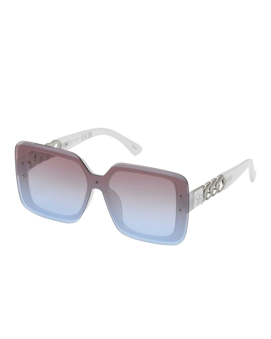 Jessica Simpson Glamorous Square Shield Sunglasses in White