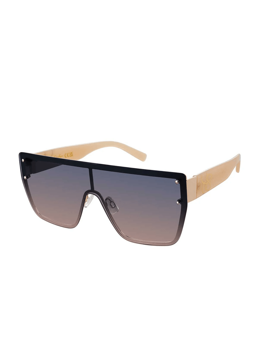 Jessica Simpson Retro 80's Sunglasses in Gold & Nude