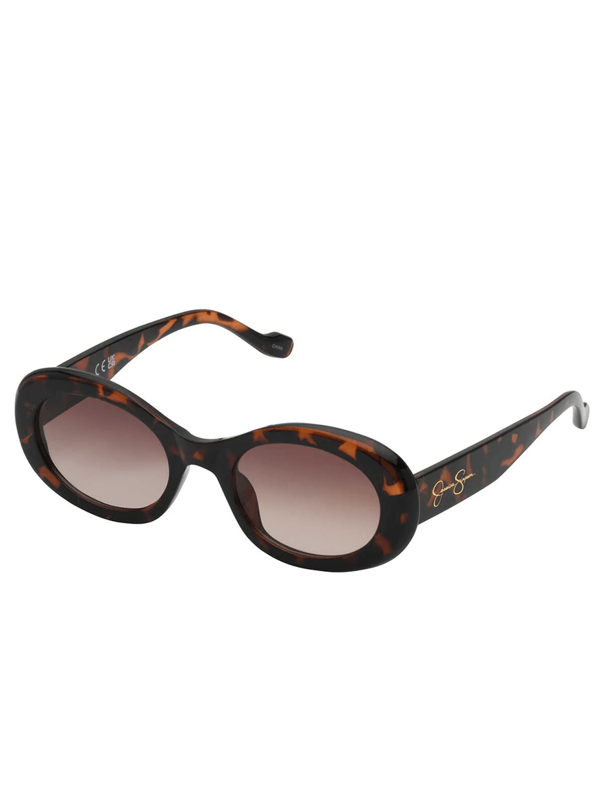 Jessica Simpson Iconic Vintage Oval Sunglasses in Tortoise