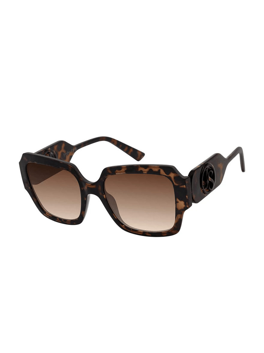 Jessica Simpson Statement Square Sunglasses in Tortoise