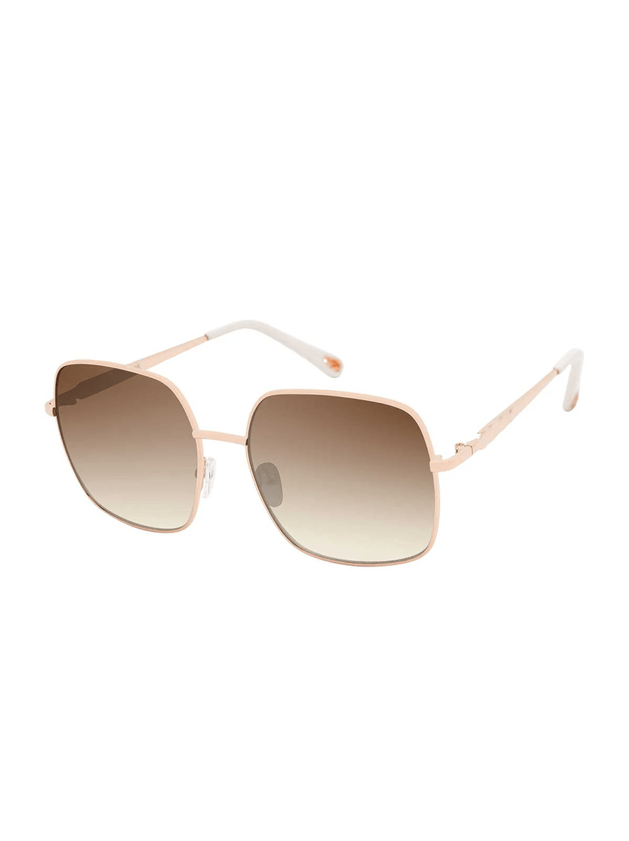 Jessica Simpson Glam Metal Square Sunglasses in Rose Gold
