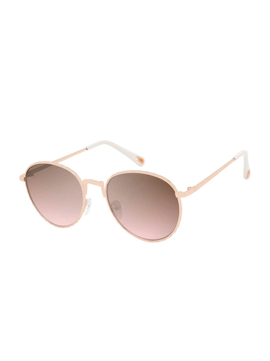 Jessica Simpson Stylish Metal Round Sunglasses in Matte Rose Gold