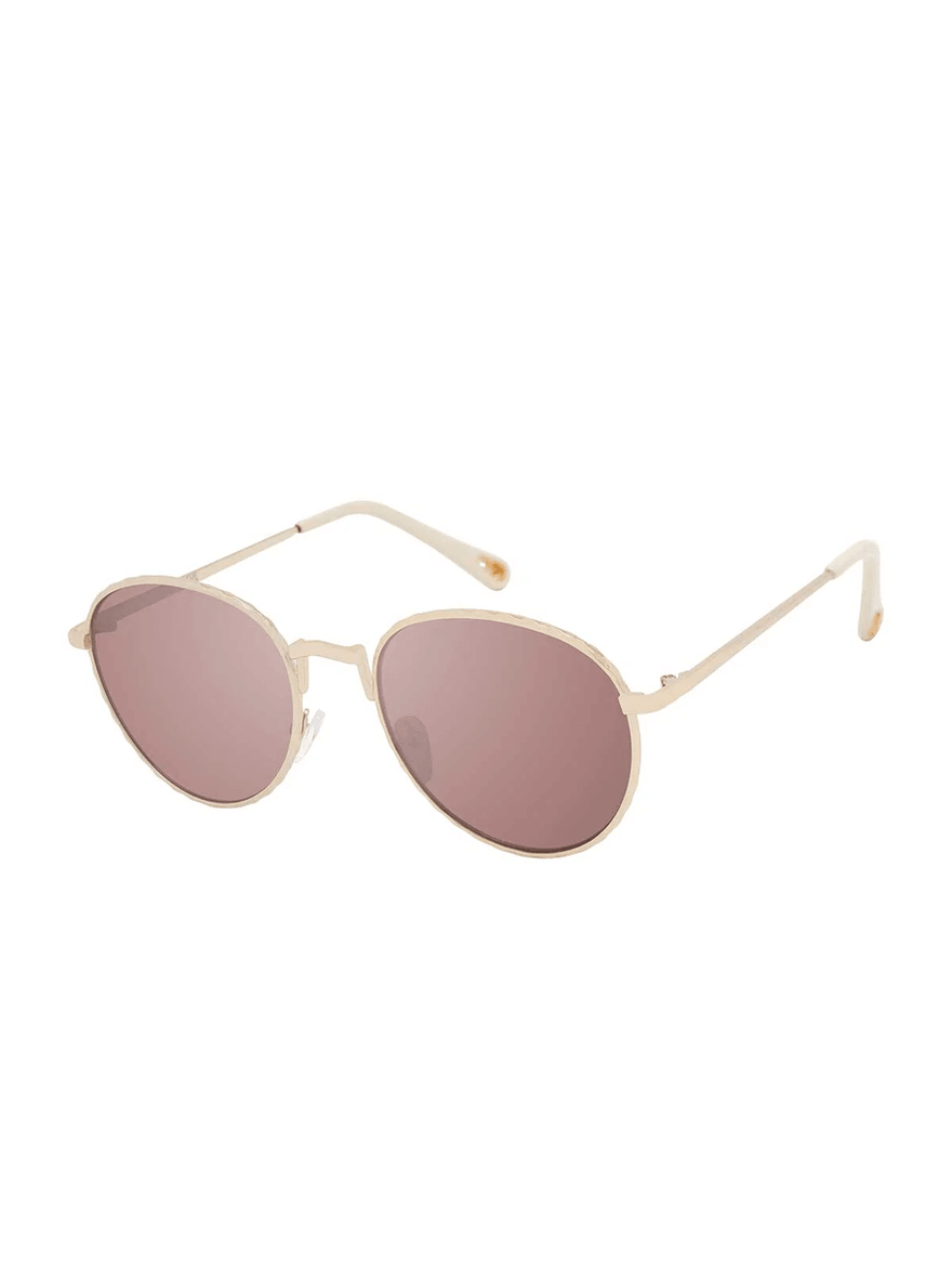 Jessica Simpson Stylish Metal Round Sunglasses in Matte Champagne