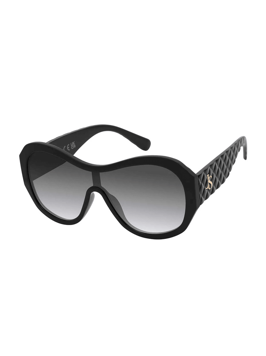 Jessica Simpson Stylish Oversized Shield Sunglasses in Black