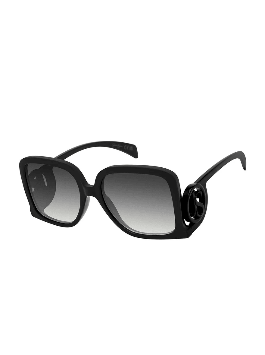 Jessica Simpson Square Underside Temple Sunglasses in Black