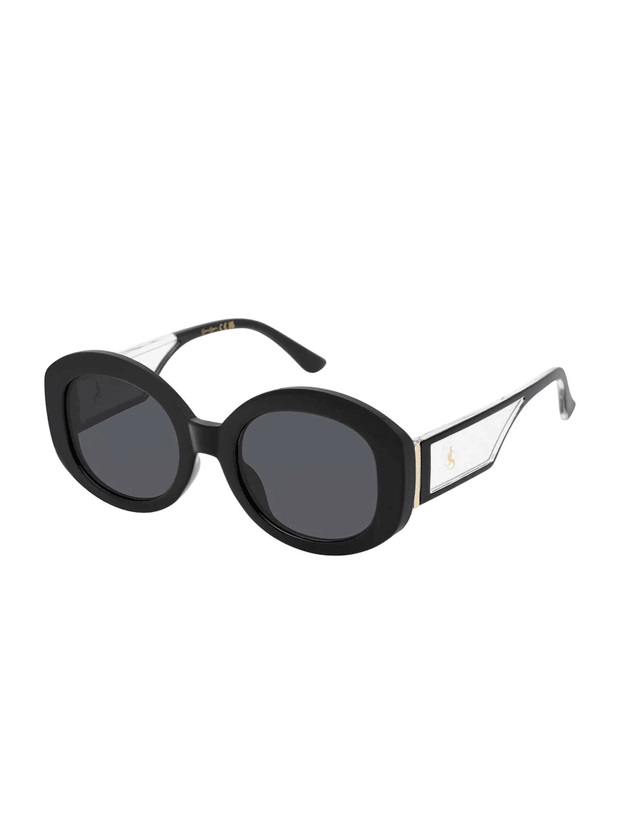 Jessica Simpson Chic Oval Sunglasses in Black Crystal