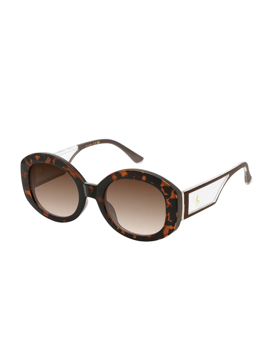 Jessica Simpson Chic Oval Sunglasses in Tortoise