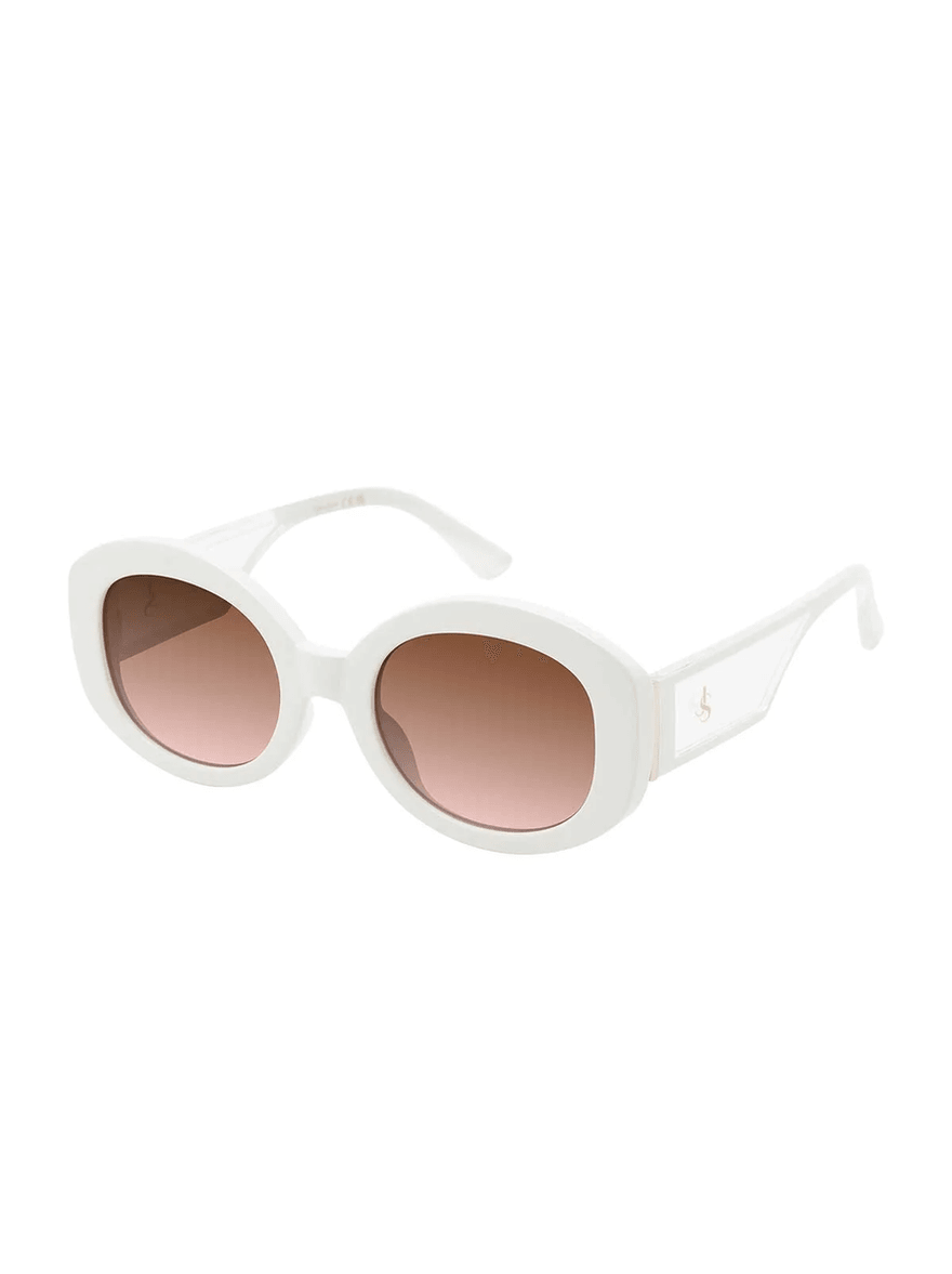 Jessica Simpson Chic Oval Sunglasses in Cream