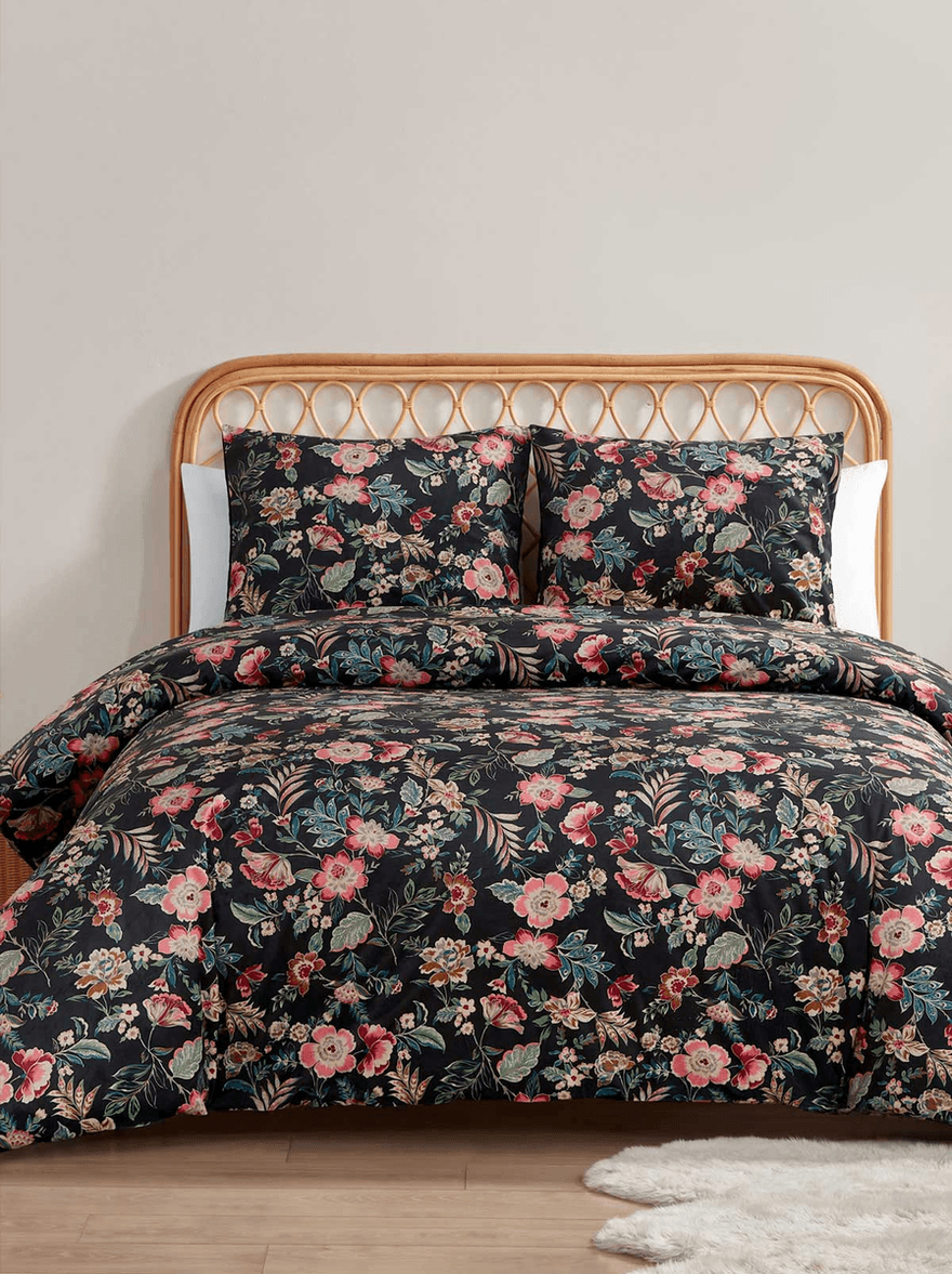 Jessica Simpson Botanical Embossed Print Duvet Cover Set Boho