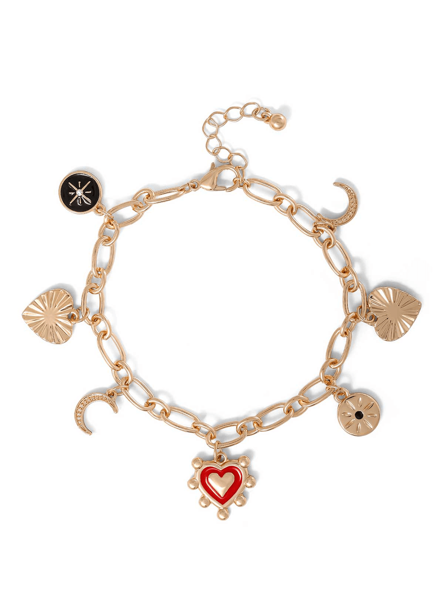 Jessica Simpson Gold Assorted Charm Bracelet