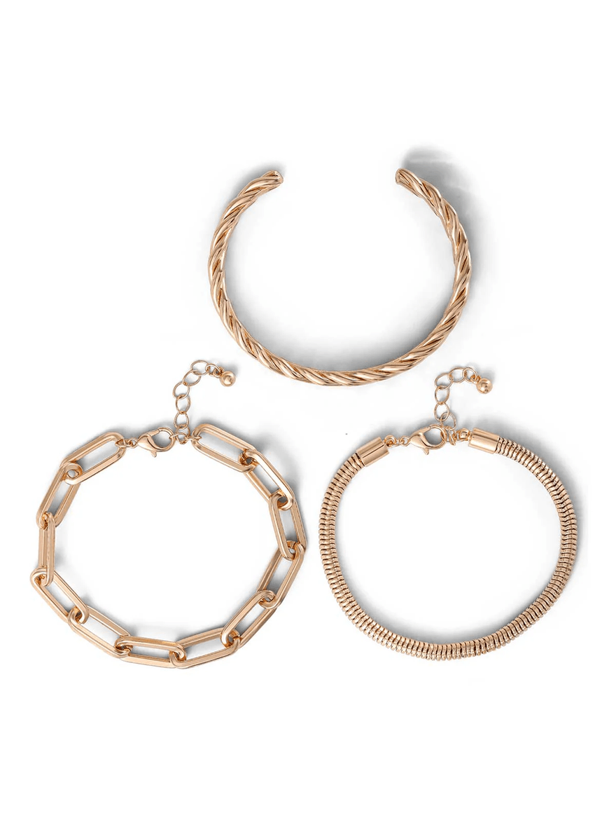 Jessica Simpson Gold Trio Bracelet Set