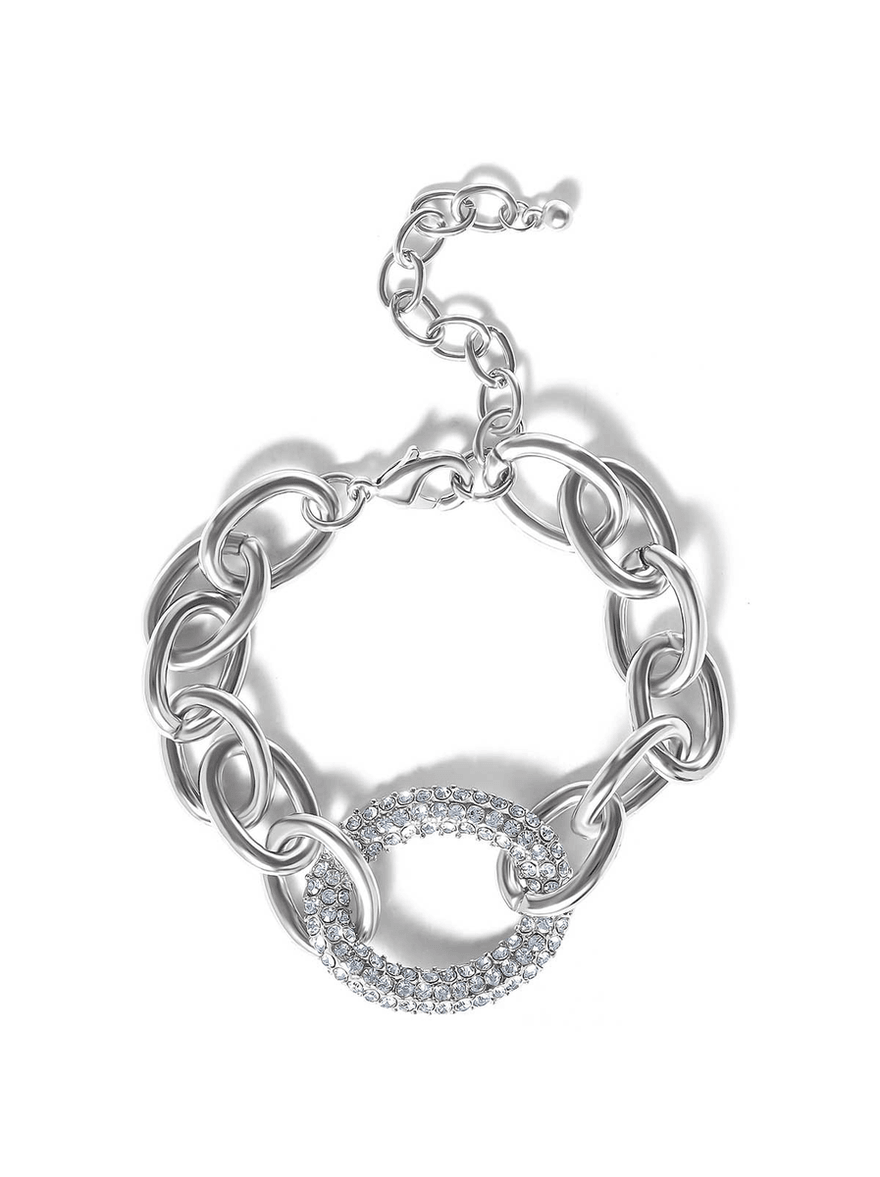 Jessica Simpson Bold Silver Link Bracelet