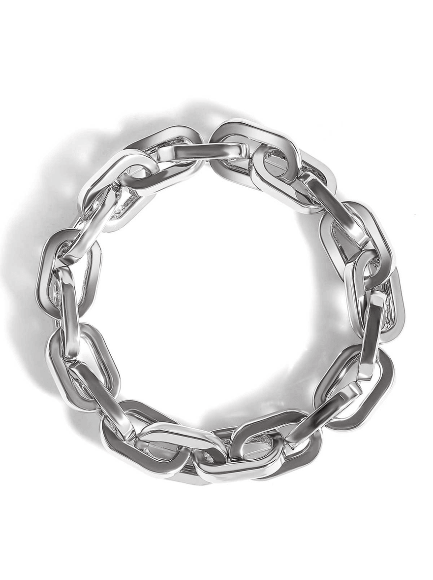 Jessica Simpson Chunky Statement Link Bracelet Silver