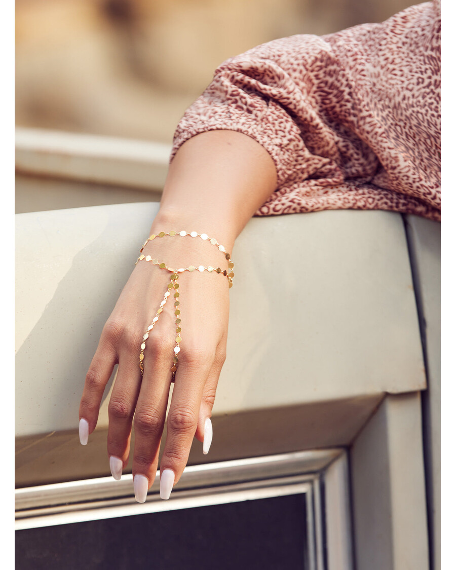 јессица симпсон деми фини ручни ланац у златним конфетама