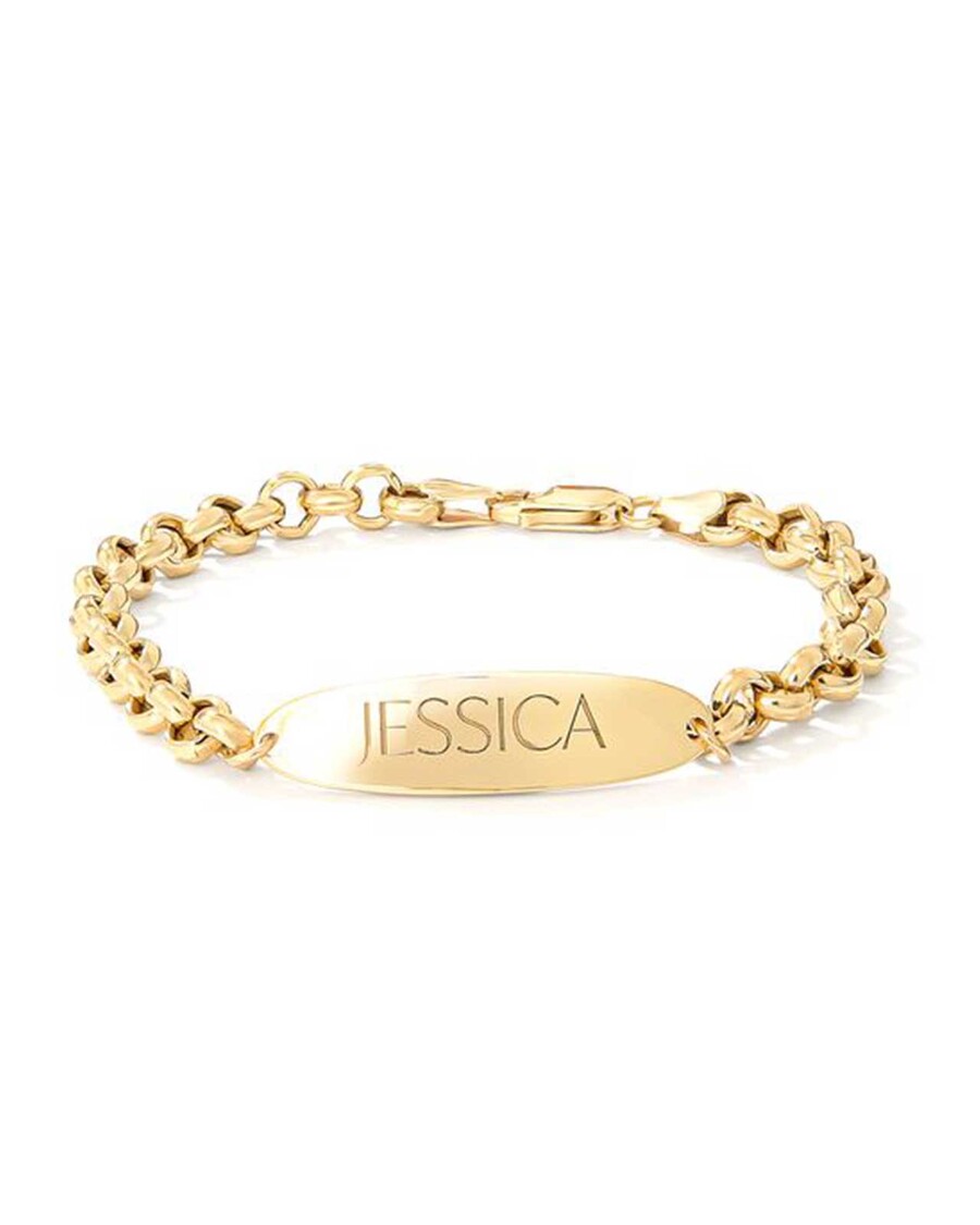 دستبند شناسه شخصی جسیکا سیمپسون با روکش طلای 18 عیار